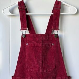 We The Free Red Corduroy Overalls